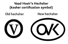Vaad Hoeir's Hechsher (Kosher Certification Symbols)